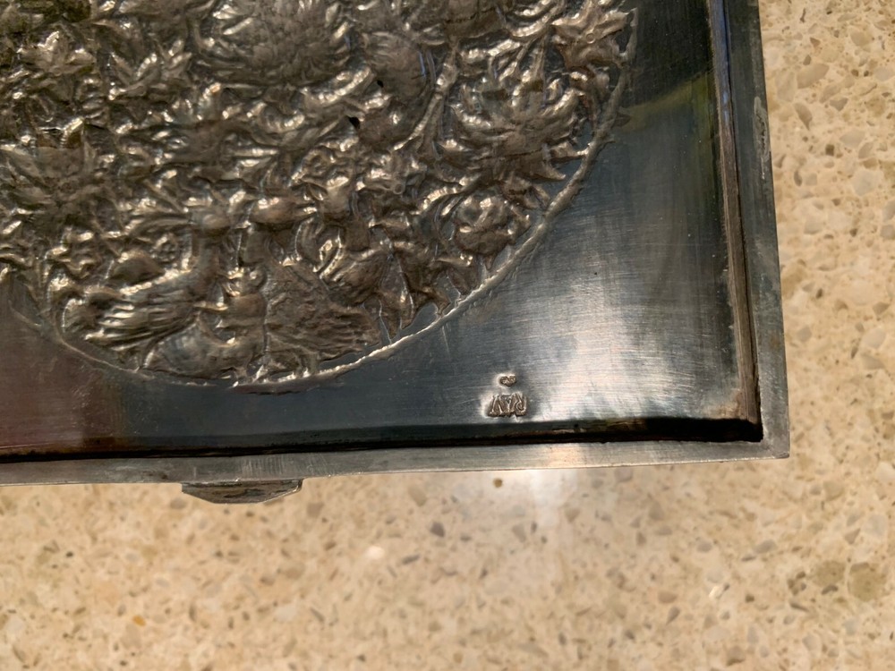 Antique Handmade Persian Silver Box Superb Example Mint Condition Signed
