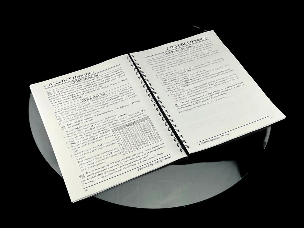 Yaesu FT-8800R Transceiver Instruction Operating Manual Coil Bound