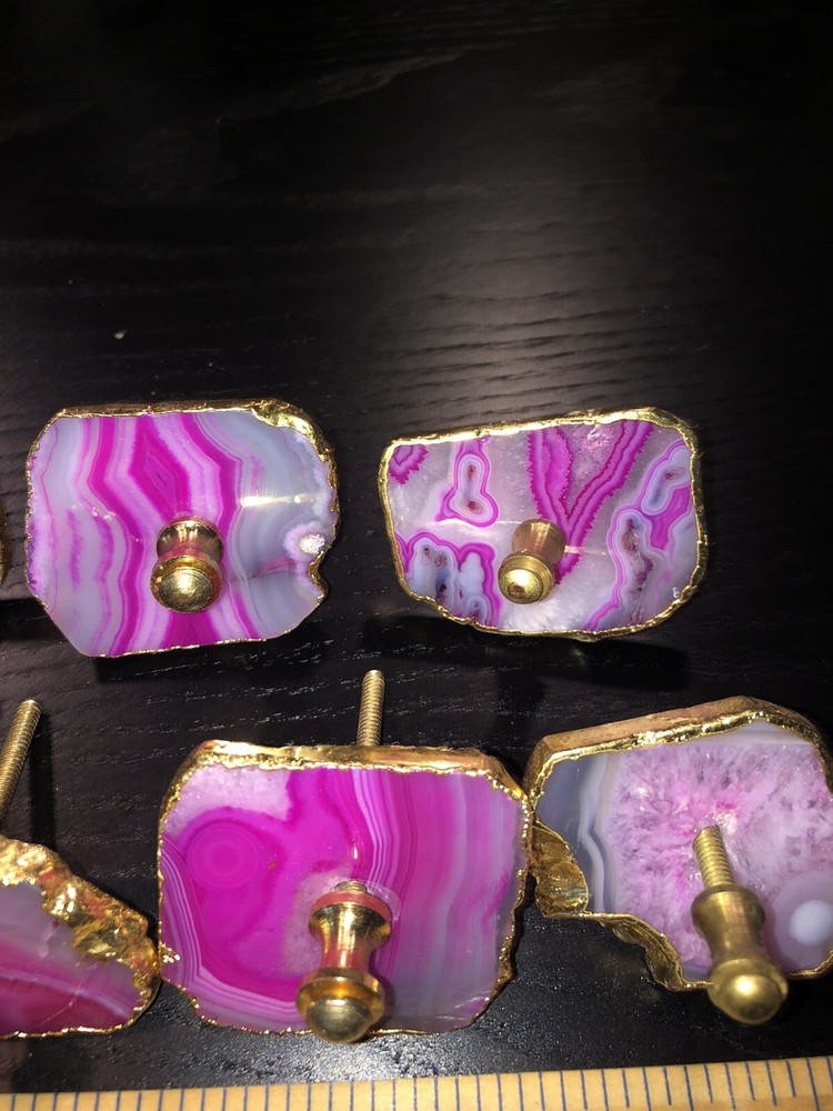 10 geode pink cabinet drawers knobs