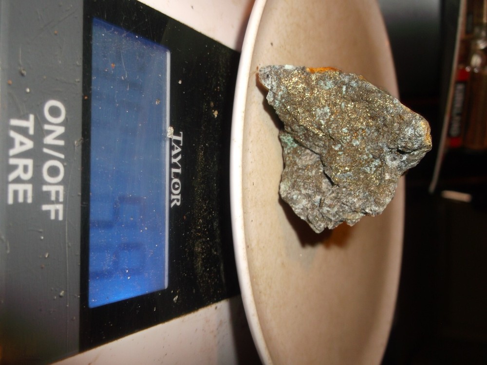 Gold, silver, copper, 58 grams samples ,ore high grade .