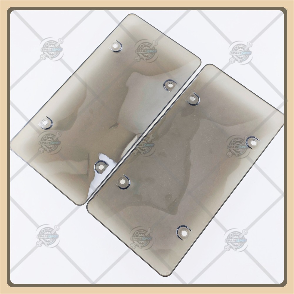 2X Unbreakable License Plate Covers+Frames Auto Tag Shield Protector Front Rear