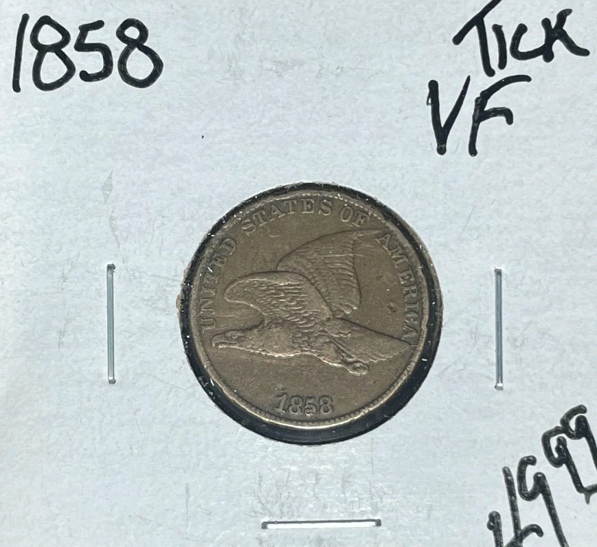 1858 FLYING EAGLE CENT - VF TICK ~NICE COIN~