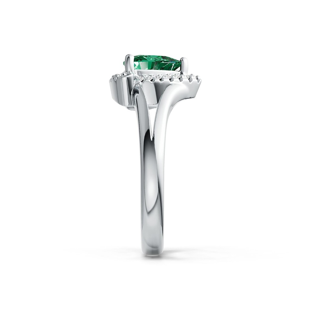 Sterling Silver Semi Mount Ring Setting Trillion TR 7x7mm with White Topaz