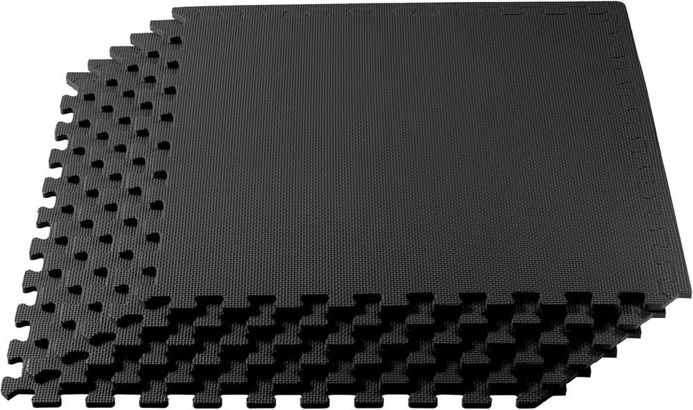 3/8" Thick Multipurpose EVA Foam Exercise Floor Mat, Interlocking Tiles, Anti...