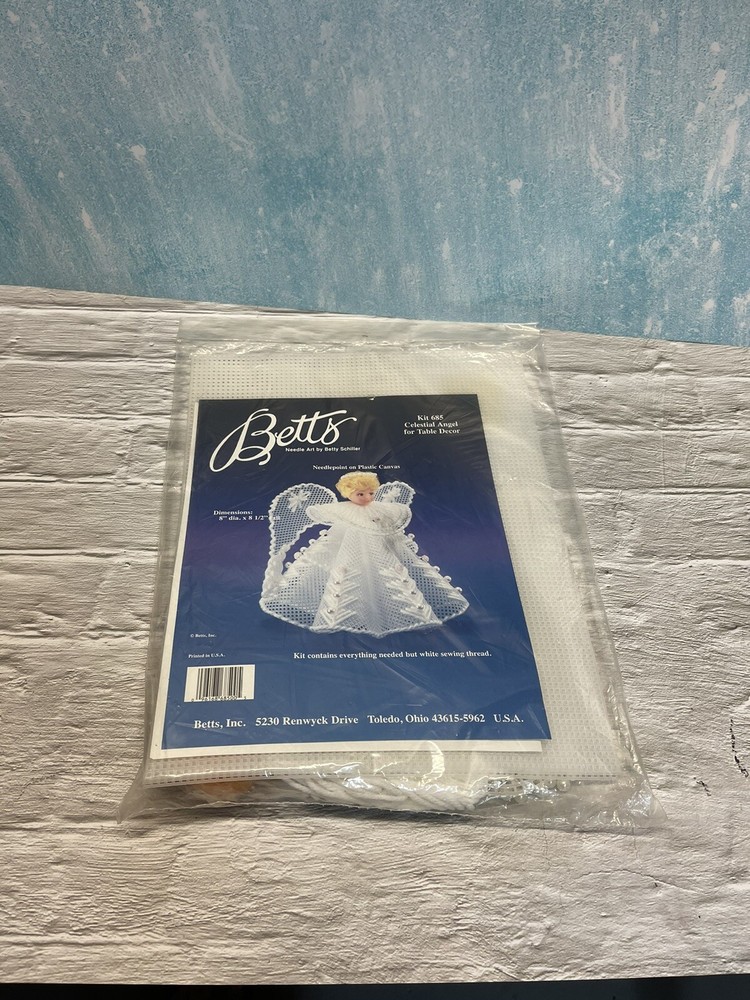 Betts Needle Art Kit 685 Celestial Angel Table Decor Needlepoint Plastic Canvas