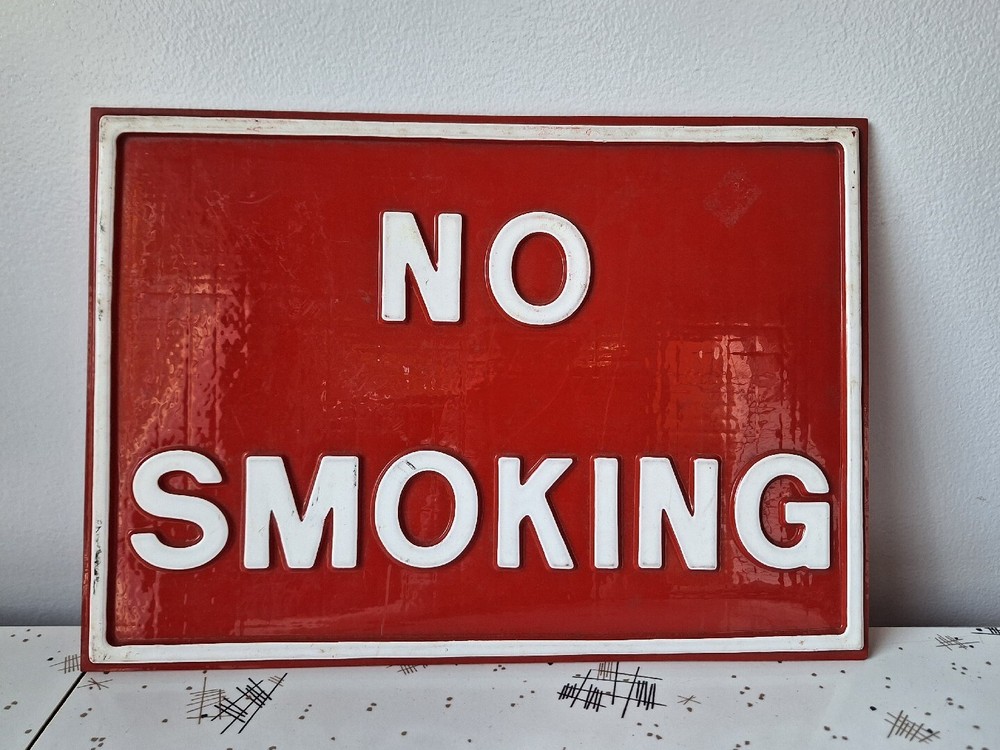 Vintage Plastic No Smoking Sign