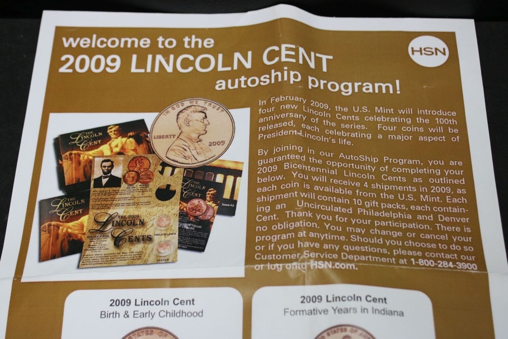 2009 P&D THE LINCOLN CENT BICENTENNIAL PROGRAM UNCIRCULATED COINS ISSUE 1-4 #731
