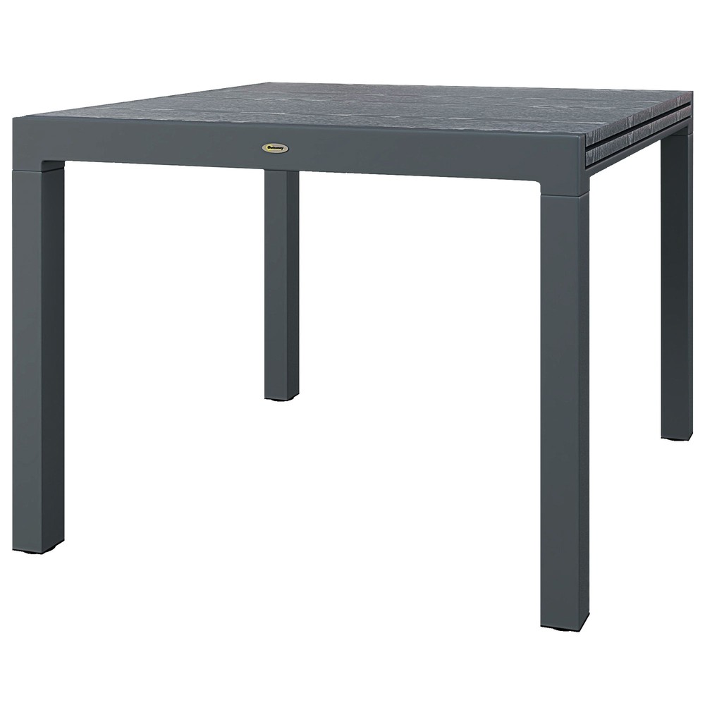 Outsunny Extendabl Outdoor Dining Table, Aluminum Frame Garden Table, Gray