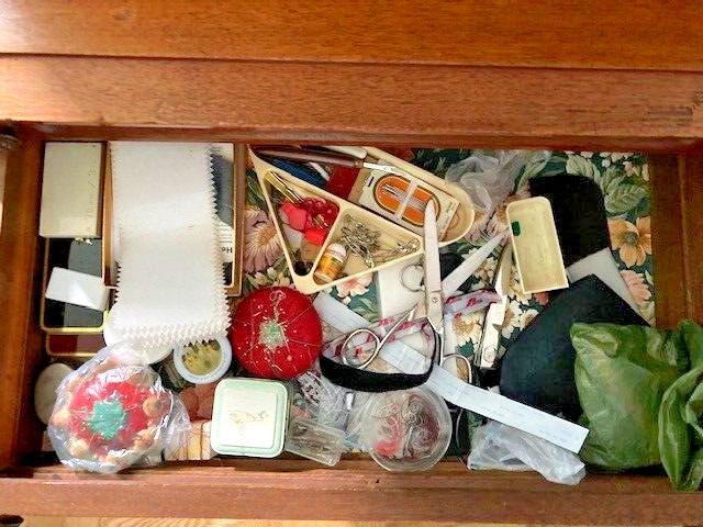 Antique 5 drawer spool cabinet
