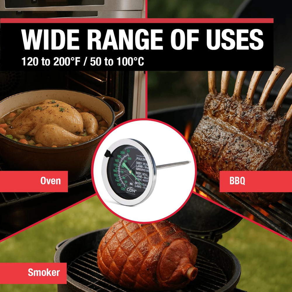 Ovenproof Meat Thermometer – Glow Dial | Proaccurate® | 2" Easy-Read Dial | Wate