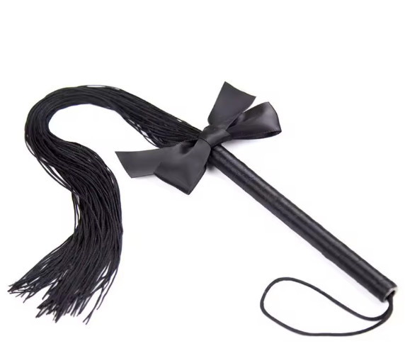 Black Silk Tassel Flogger – Bow Whip BDSM Bondage Restraints