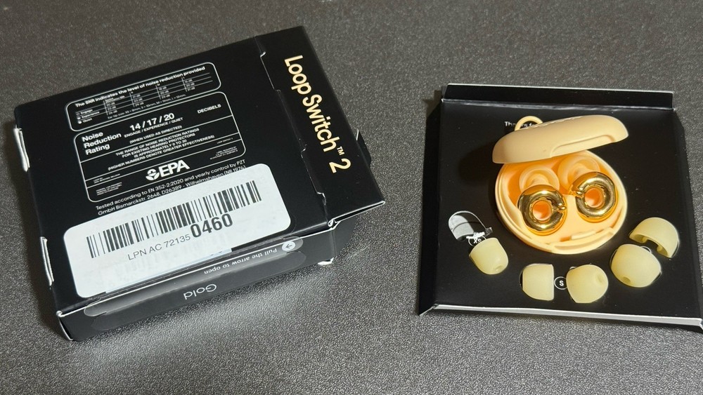 Loop Switch 2 Gold - 14/17/20 dB - Noise Reducing Ear Plugs (Missing 1 Tip)
