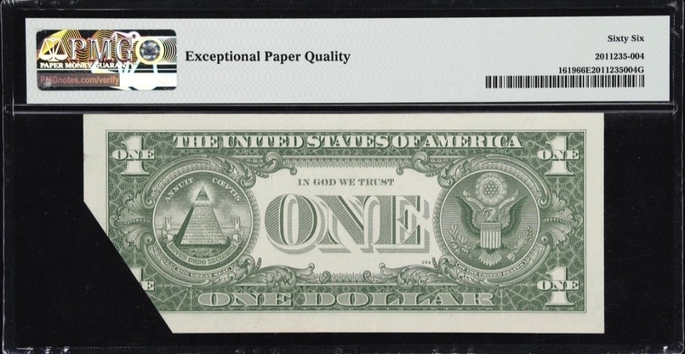 Fr. 1619 1957 $1 Silver Certificate PMG Gem 66 EPQ Printed Fold Error