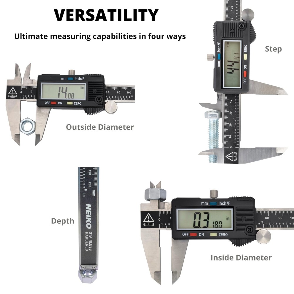 01407A Electronic Digital Caliper Measuring Tool, 0 - 6 Inches Stainless Stee...