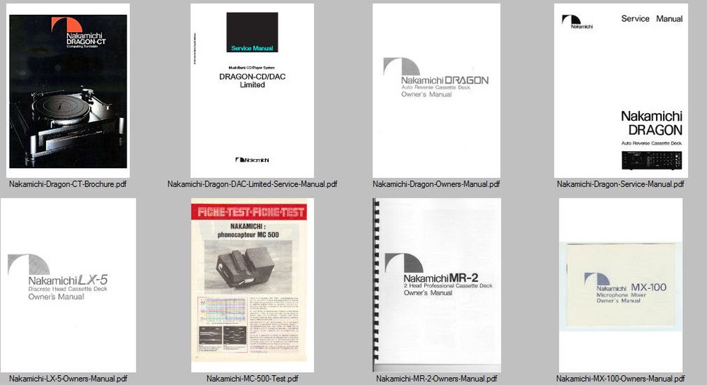 Nakamichi HiFi service manuals Computer DVD