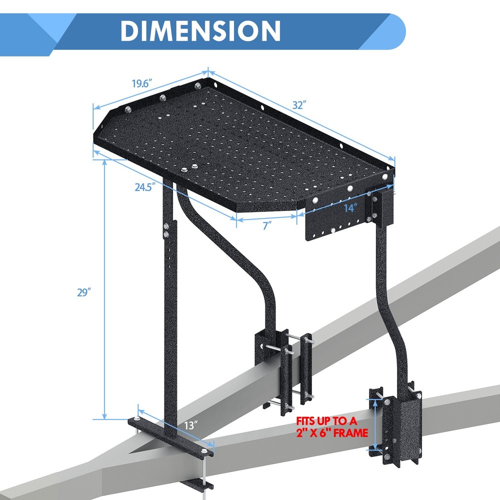 Trailer Tray Adjustable 300 Pounds for Outdoor Generator Storage A-Frame CC-255