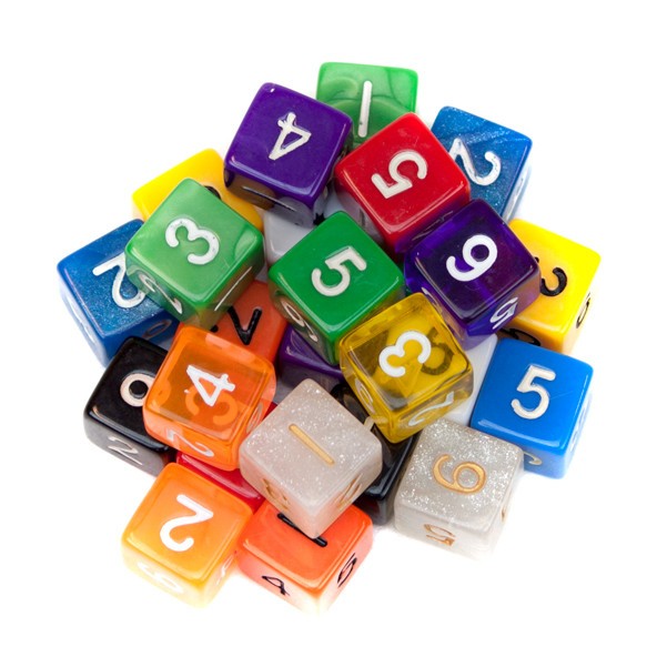 Wiz Dice Random D6 Polyhedral Dice (25+ Count)