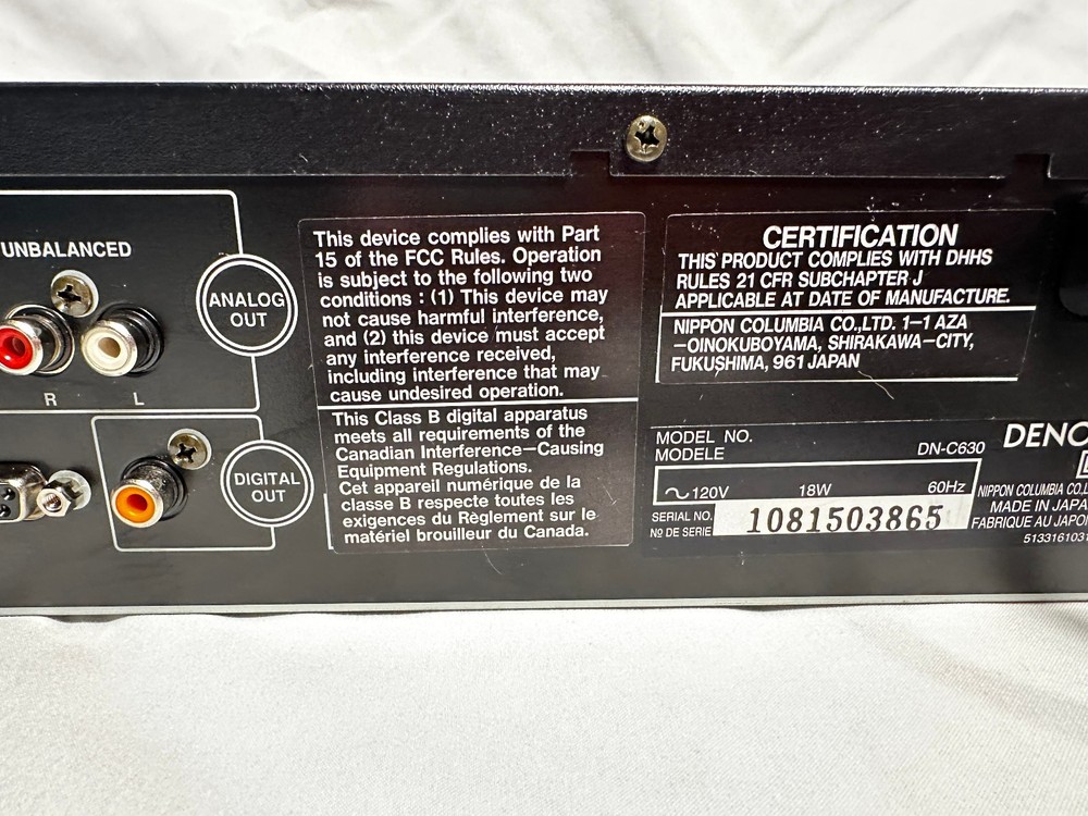 Denon DN-C630 Professional Rack Mount CD Player