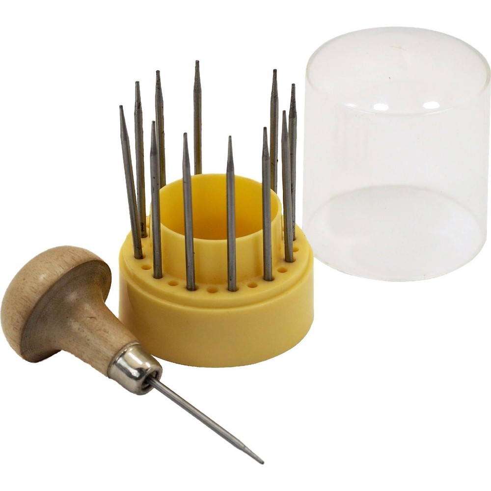 12 Diamond Pogers with Handle Jewelers Stone Setting Tools Bead Pusher