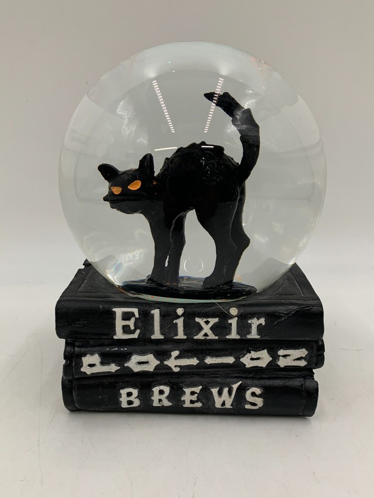 Pottery Barn Globe Halloween Scaredy Cat Light Up Snow Globe #S2001A