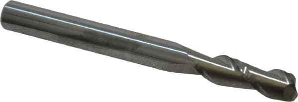 Accupro 1/4" Diam 2 Flute Single End Solid Carbide 0.03" Corner Radius End Mi...