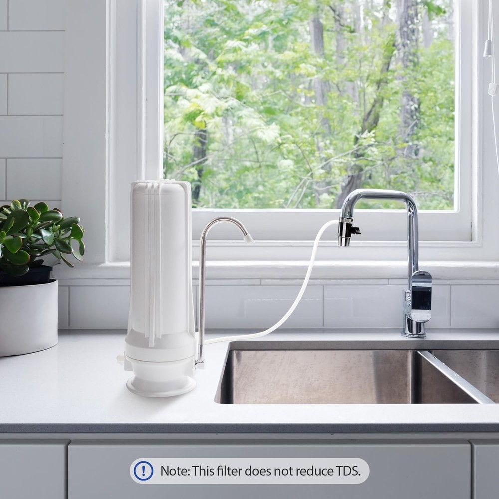 iSpring CT10-W Countertop Water Filter, Multi-Layer Faucet Water Filter System