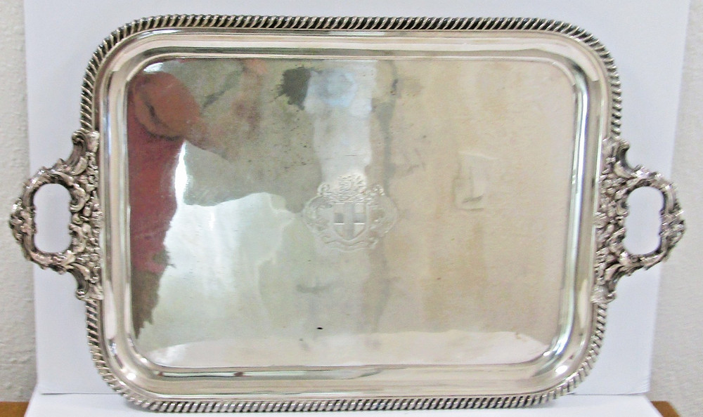 Old Sheffield Rectangular Butler Tray Gadrooned Edge 1840s