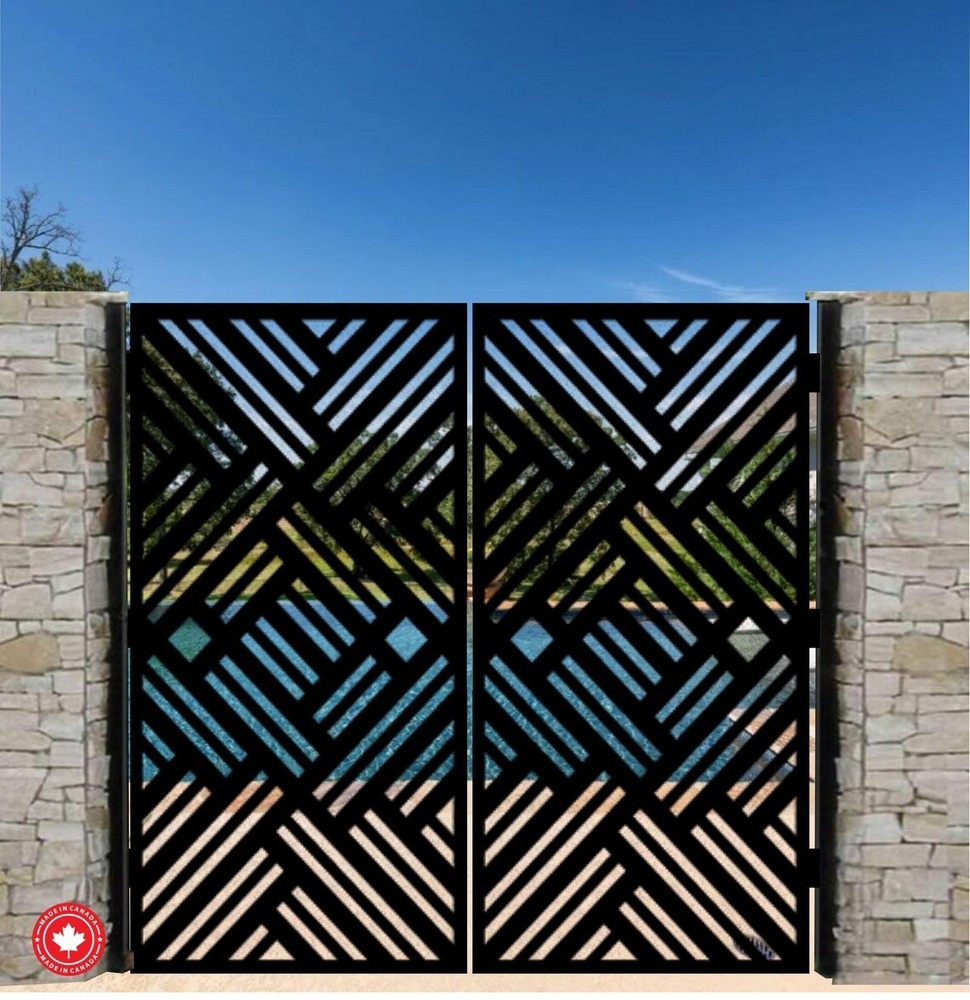 Modern Mixed Pattern Geometric Weave Metal Gate- LCG126