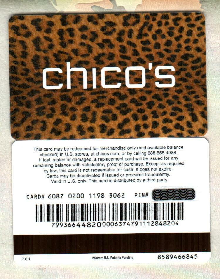CHICO'S Leopard Spots ( 2016 ) Gift Card ( $0 )