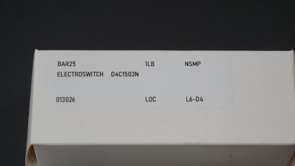 ELECTROSWITCH D4C1503N Open Frame Rotary Switch, 15P, 3-Pos