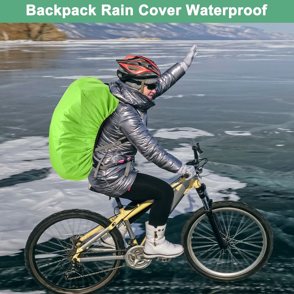 65L-75L Backpack Rain Cover with A Vertical Reflective Strap [Grass Green]