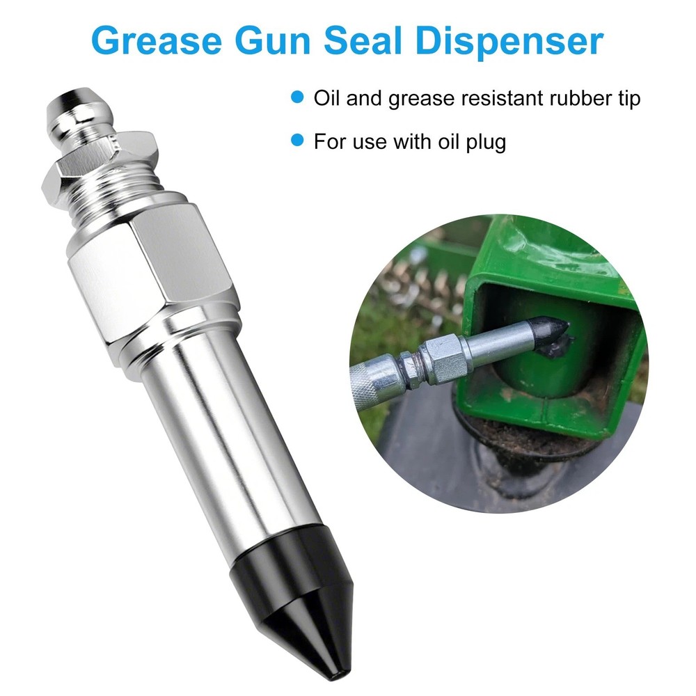 Durable Grease Gun Needle Nozzle Kit with Rubber Adapter Fitting Tool 9Pcs Set