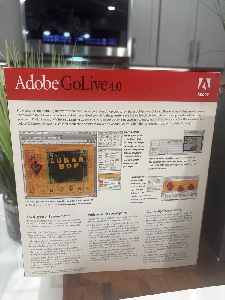 Adobe GoLive 4.0 Upgrade Macintosh Complete Boxed Software Manuals Serial