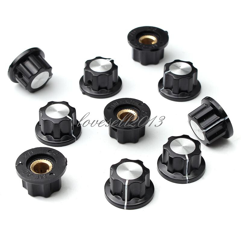 10PCS Adjustable 16mm Top 6mm Shaft Insert Turn Dia Potentiometer Rotary Knobs