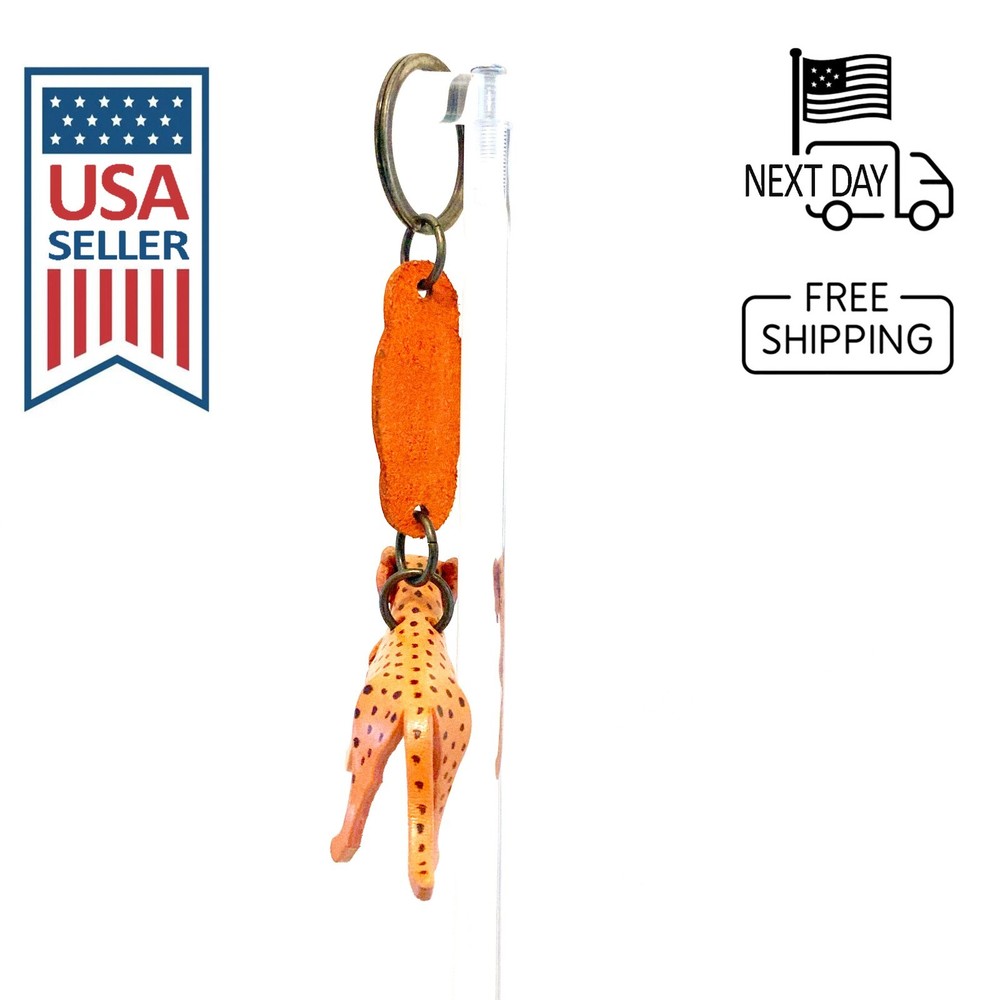 Cheetah Handmade Leather Keyring