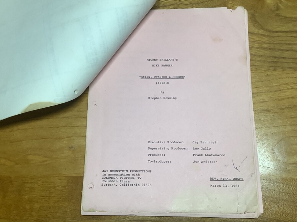 1984 Mickey Spillane’s Mike Hammer Original Script - Satan, Cyanide & Murder