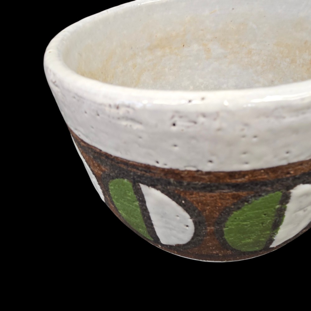 Bitossi ceramic bowl planter semi circle decoration Aldo Londi