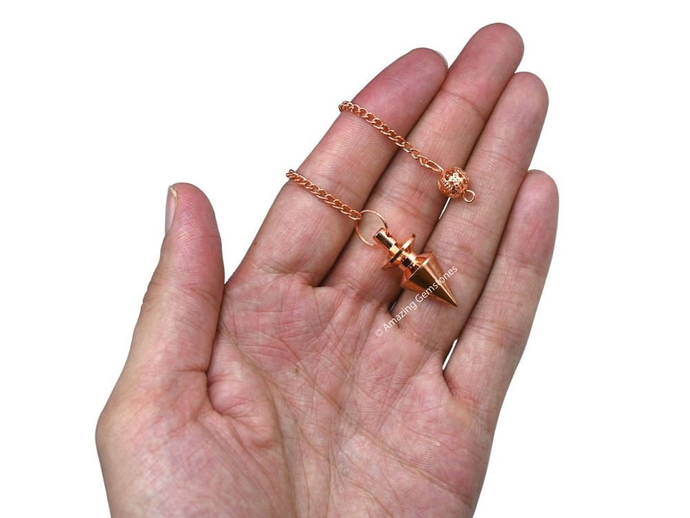 Copper Cone with Ring Plate Steel Copper Pendulum for Divination