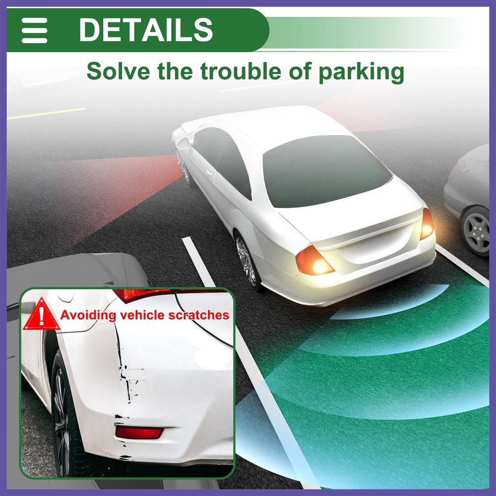 Auto Reverse Backup Radar System 4Parking Sensors