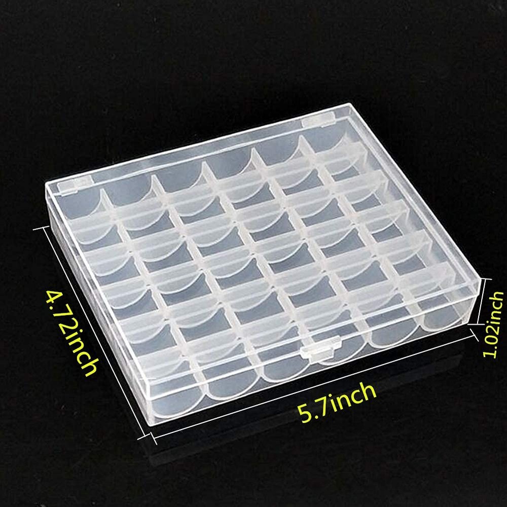 2-Pack Bobbin Case 36-Slot Plastic Organizer for Sewing Machine Spools