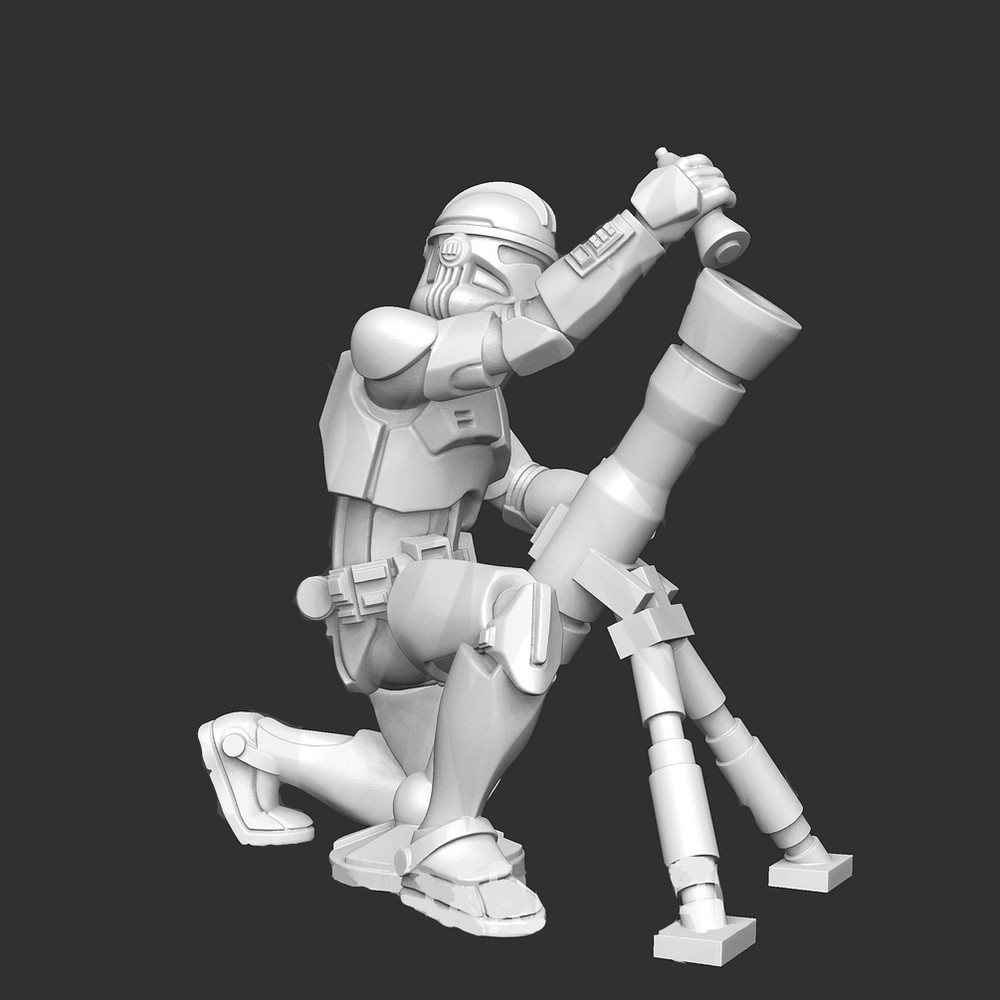 Star Wars Legion - Phase 2 Clone Mortar (1) 3D Resin Printed Unit