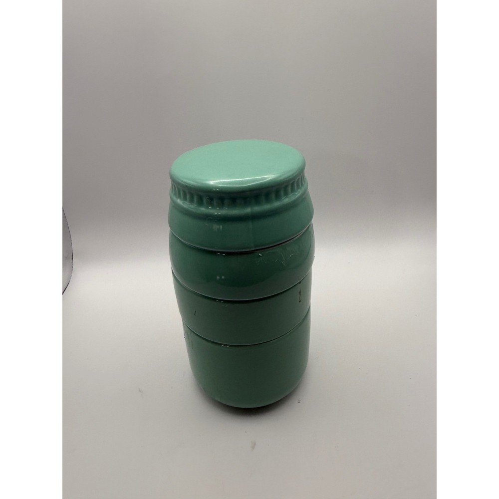 Live Simply Amylee Weeks Stackable Ceramic Measuring Cups Farmhouse Teal 4 Piece