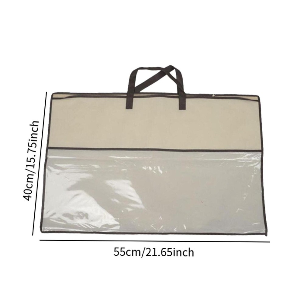 2x Pillow Storage Bag with Handles Tote Bag for Sweaters Comforters Blankets