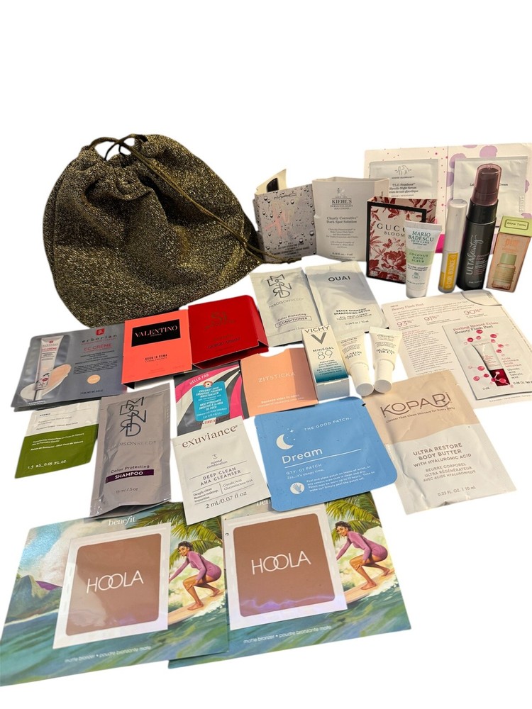 26 Pcs Beauty Gold Sparkle Makeup Bag Samples