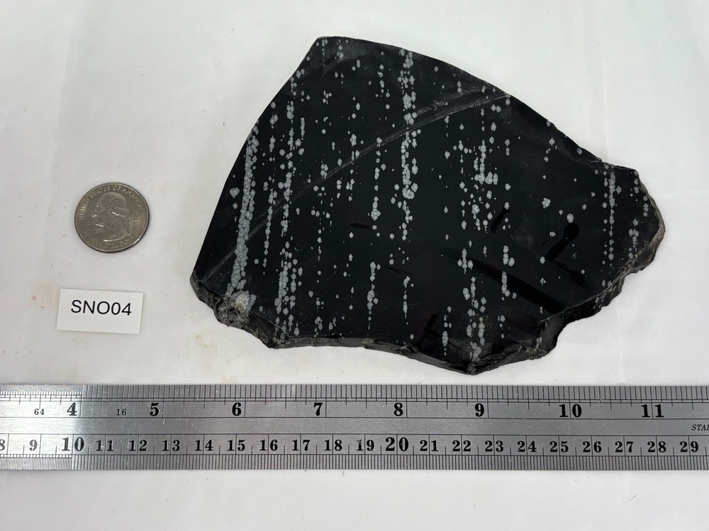 Large Snowflake Obsidian Slab Lapidary Cabbing Knapping Combo ship avail