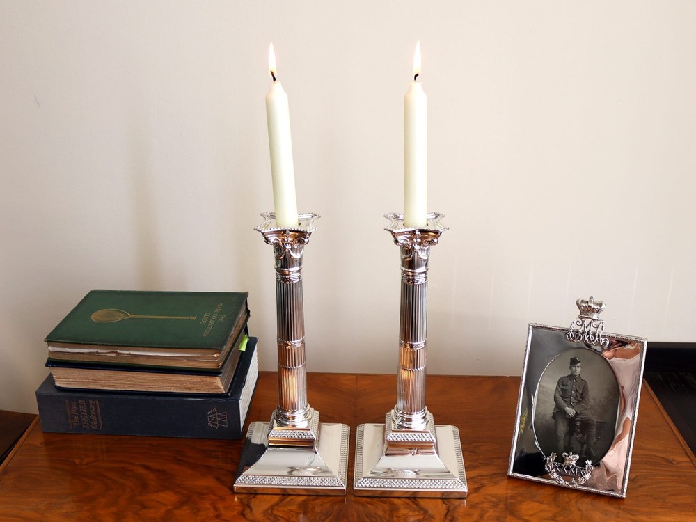 Antique Victorian Sterling Silver Candlesticks