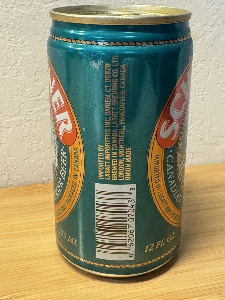Schooner Lager - Empty Beer Can - Bottom Opened - tall ships