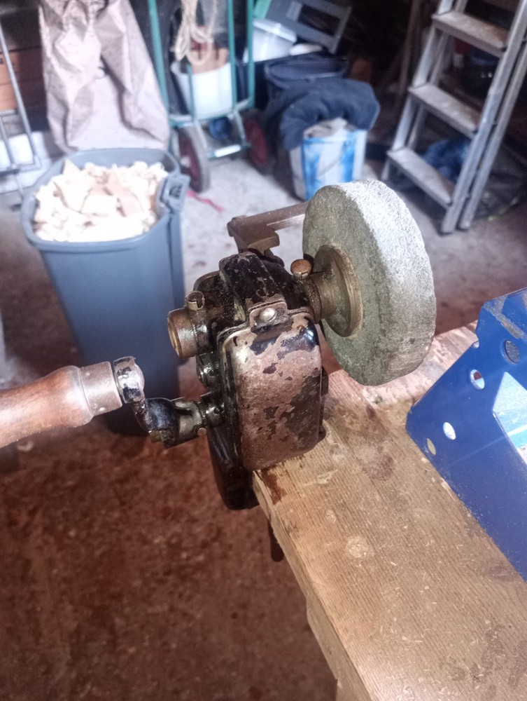 Hand cranked Grinding wheel. American, Unbranded