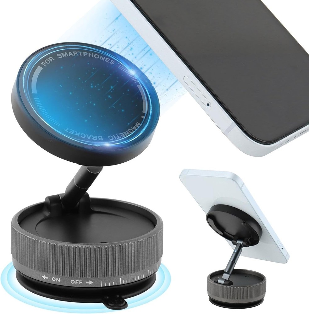 Strong Vacuum Suction Car Phone Mount with Quick Release & Adjustable Design