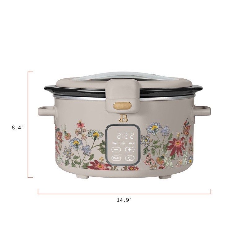 4qt Slow Cooker W/ Locking Lid Dishwasher Safe Digital Display Timer Settings US